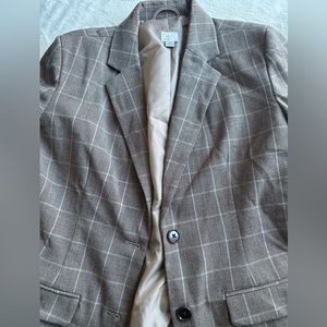 Gray plaid blazer